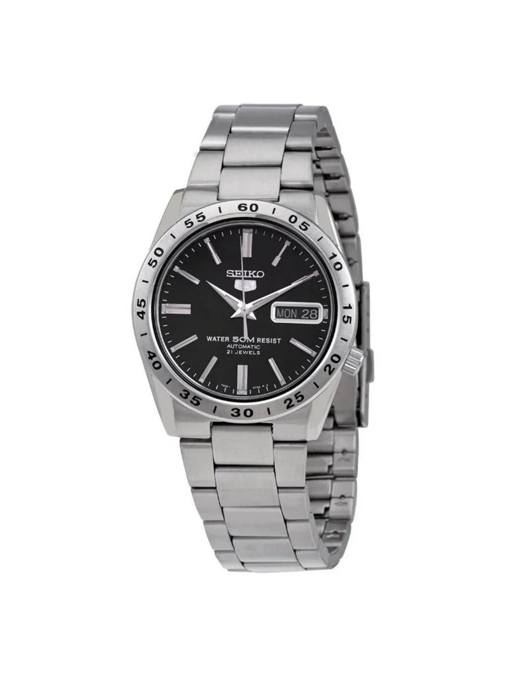NWT Seiko 5 Automatic Black Dial Men's Watch